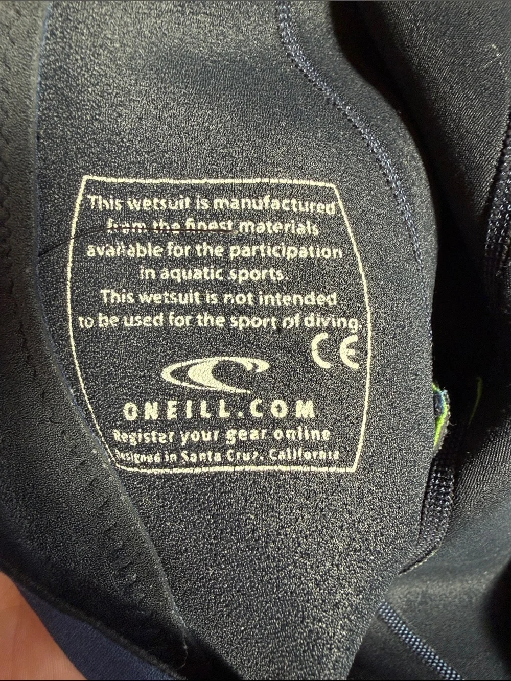 O'Neill Black Neoprene Shorty Wetsuit with Neon Green Accents